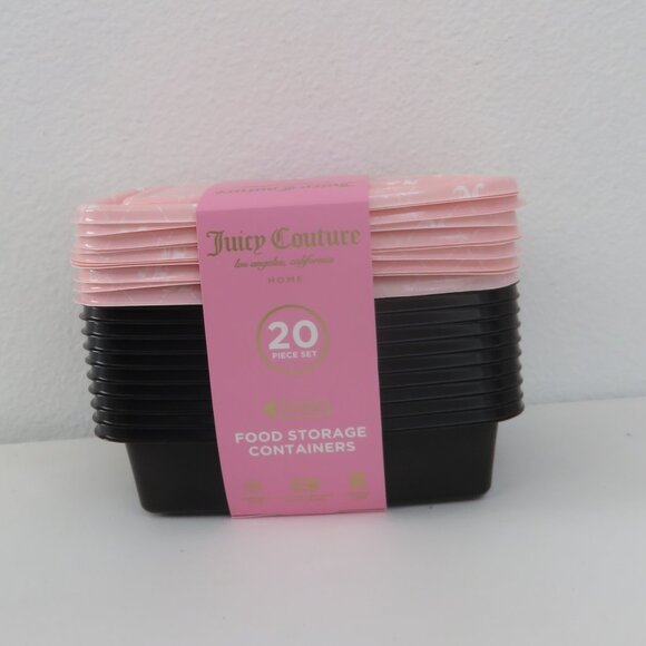 (#103) Juicy Couture14pc Lovely Pink JC Logo Print Food Storage Containers Set - Picture 3 of 5